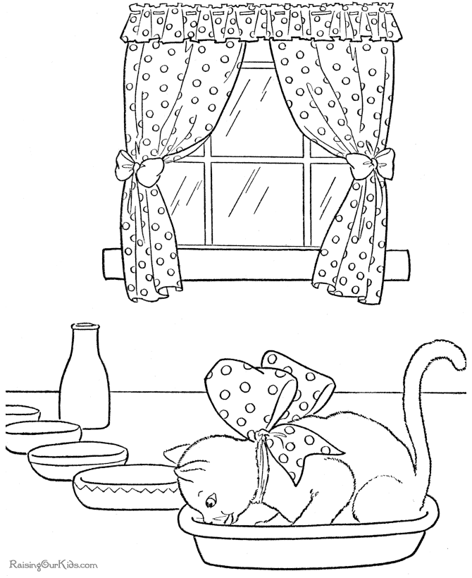 Free printable cat picture to color