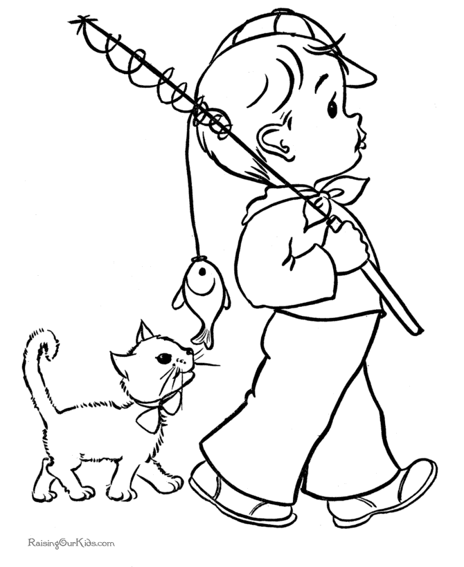 Cute Coloring Page of a Cat