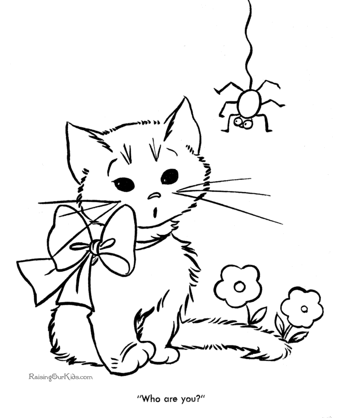 Printable Free Kitten Coloring Page