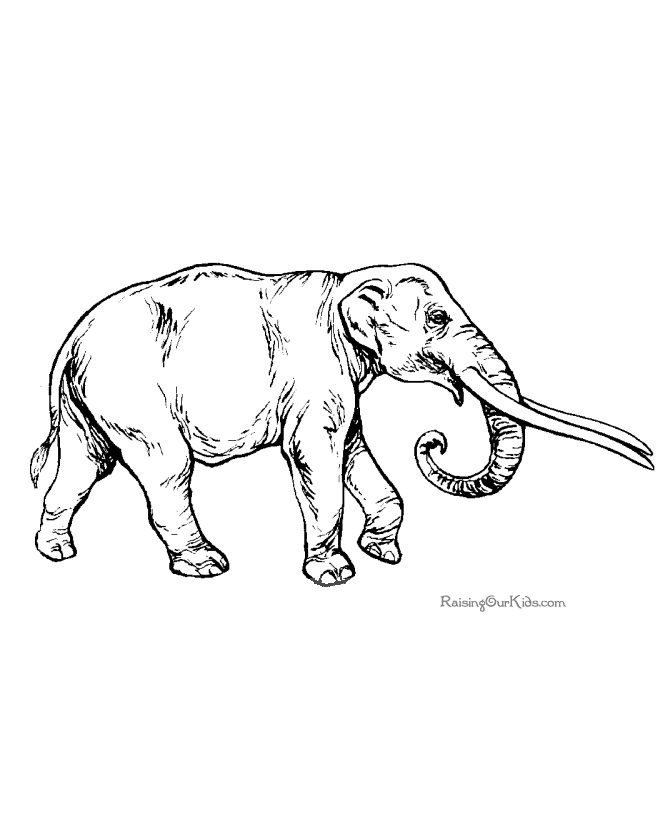 Free Dinosaur - mastodon coloring page