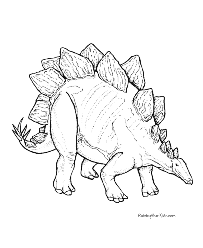 Free Dinosaur - stegosaurus coloring picture
