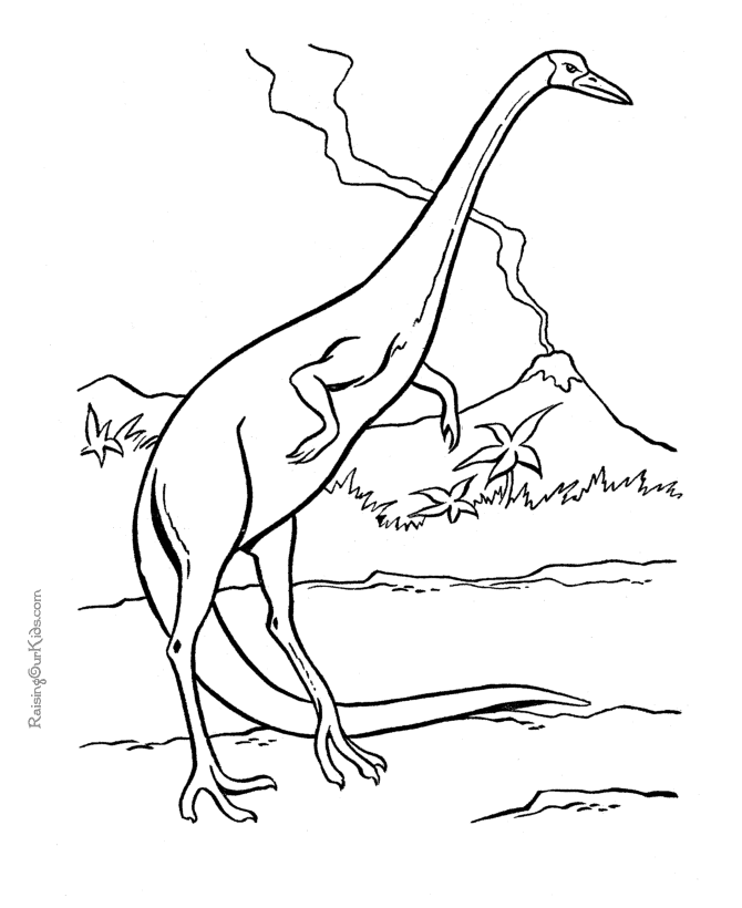 Free Dinosaur - struthiomimus coloring page