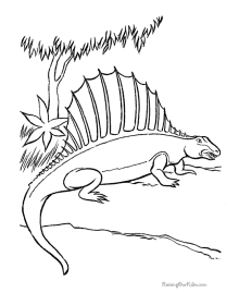 Dinosaur coloring sheets - dimetrodon