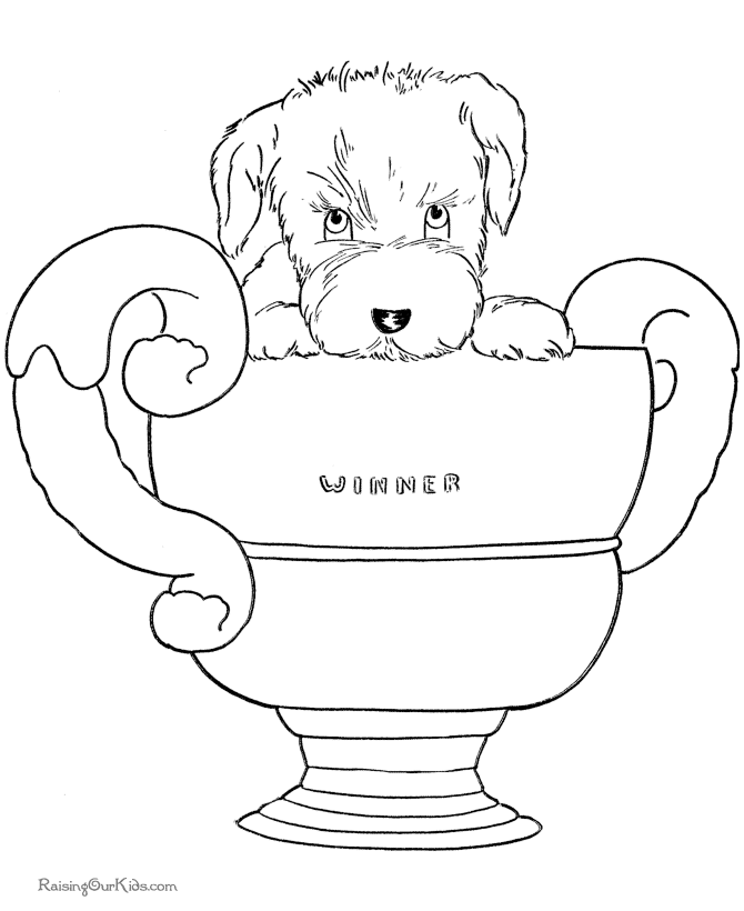 Puppy coloring book pages
