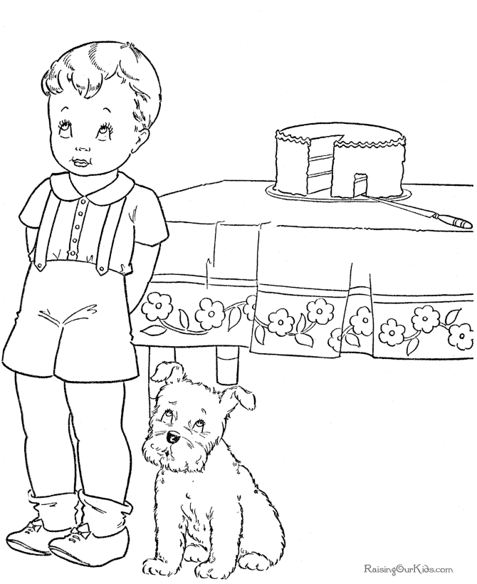 Puppy coloring page for kid