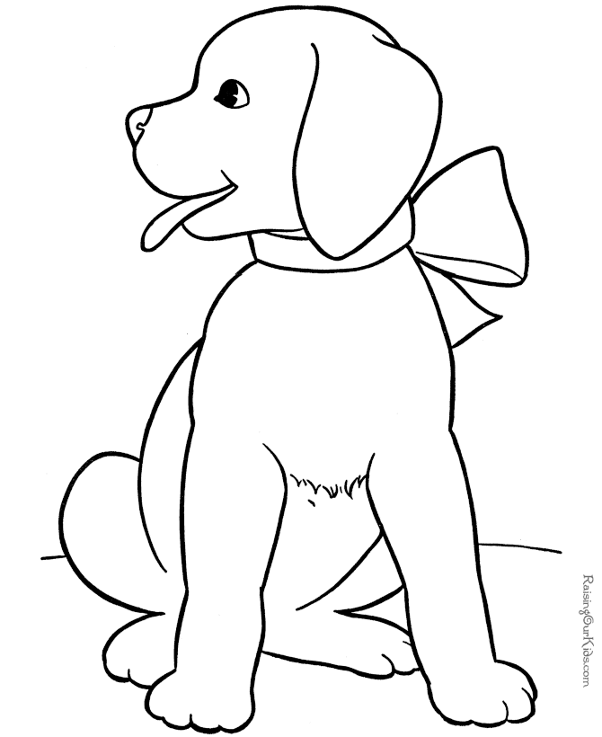 Free printable animal coloring sheet of dog