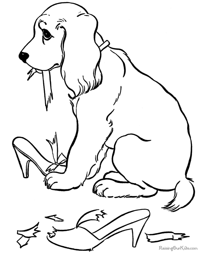 Free animal pages of a dog to color