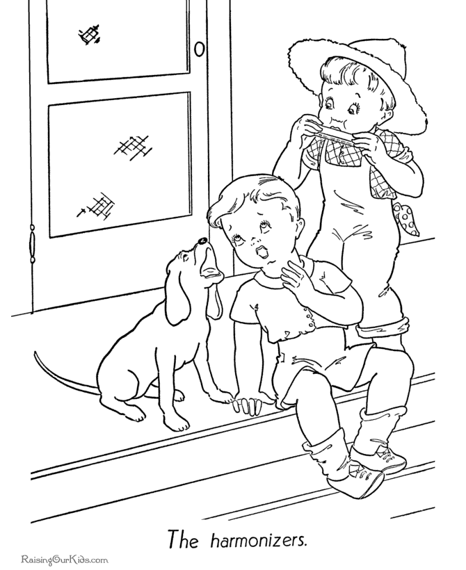 Free printable animal coloring pages of dogs