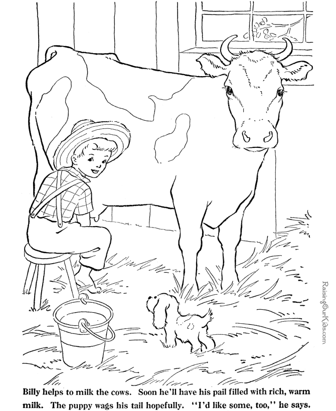 Cow coloring pages - Farm Animals to print and color 012