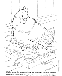 Chickens to print and color