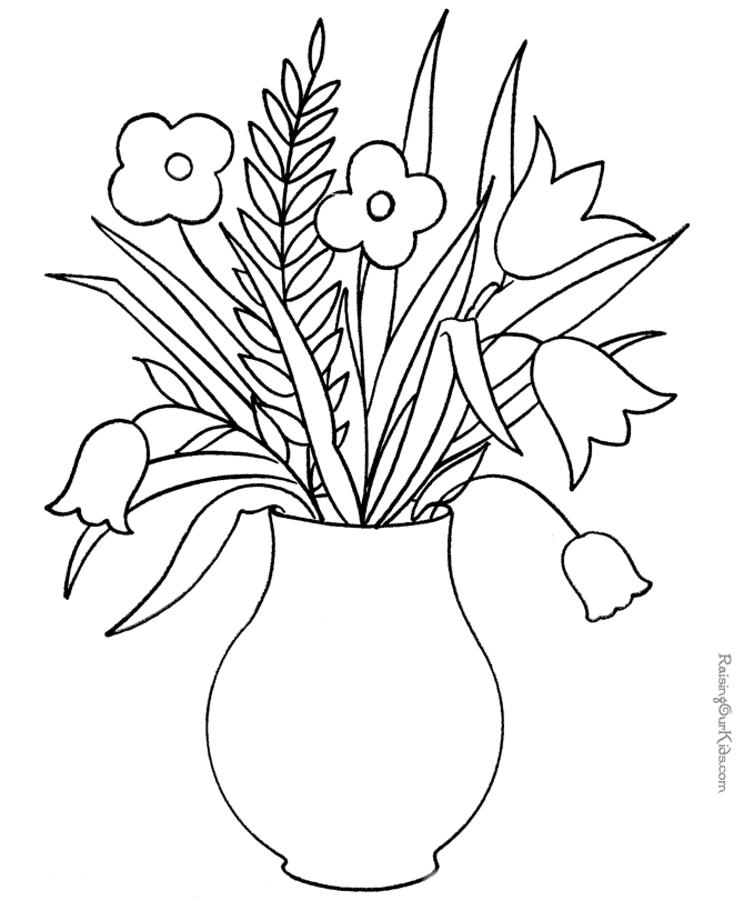 Flowers coloring page for kids