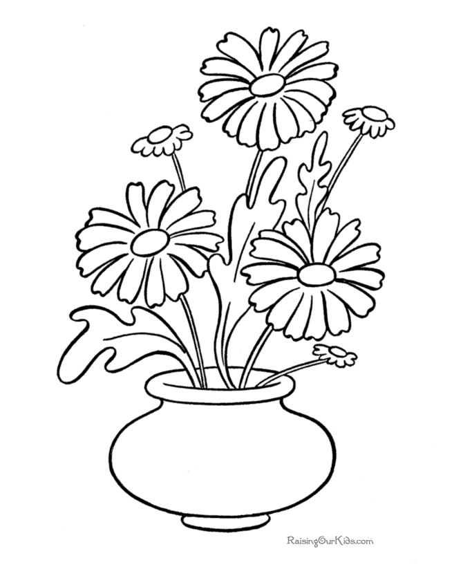 Free daisy coloring pages