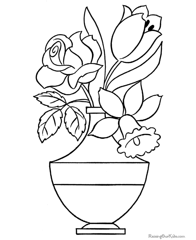 Flowers coloring sheet
