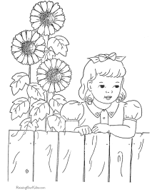 Flower coloring sheets - Sunflower