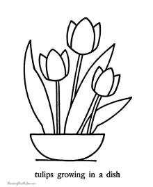 Coloring pages of flowers - Tulips