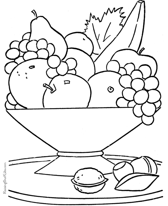 Fruit coloring page to print and color