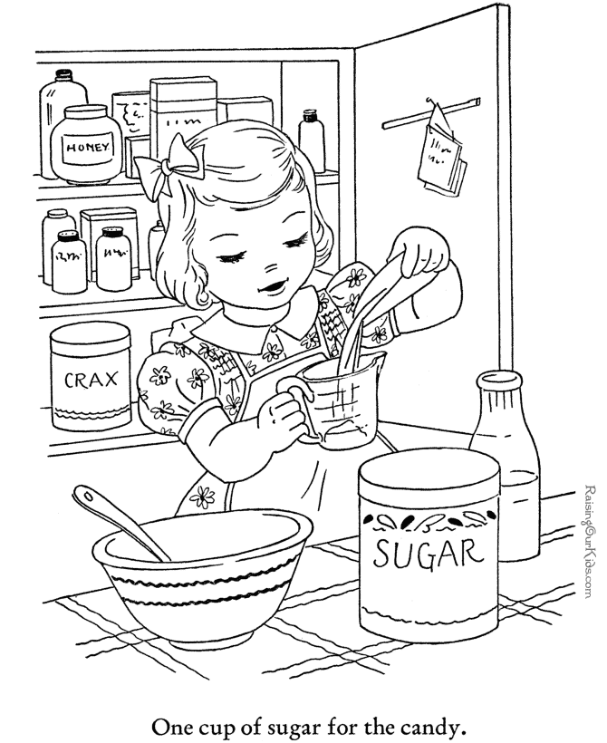 Baking coloring page to print and color