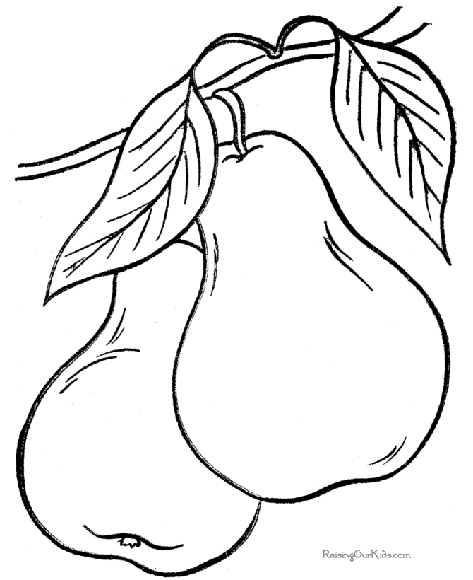 Pears coloring sheets to print and color