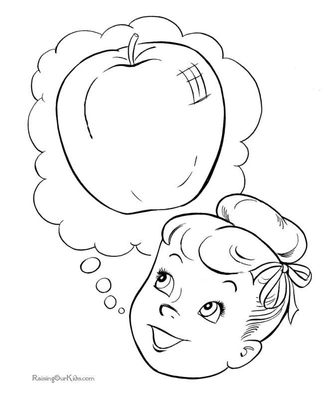 Apple coloring sheet to print and color