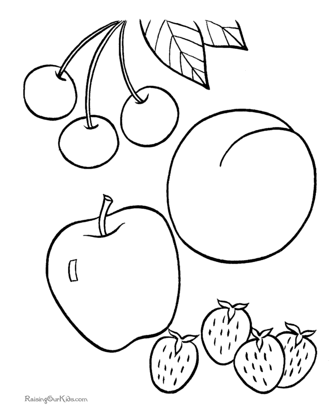 Fruit picture to print and color