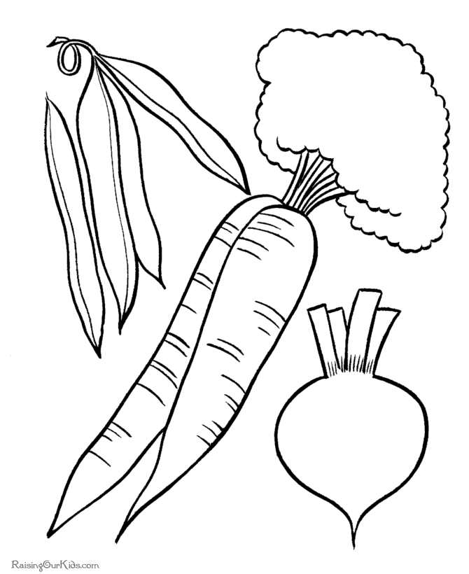 Vegetables picture to print and color