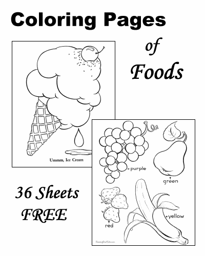 Coloring pages of food!