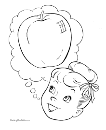 Fruit coloring pages - Apple