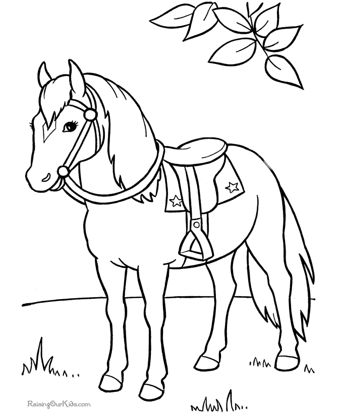 Coloring picture of horse to print