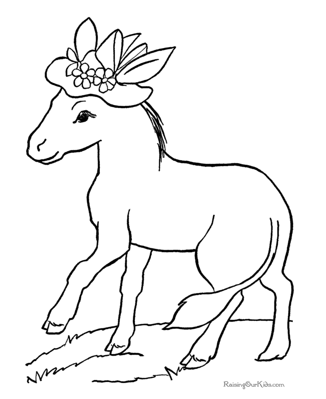 Download Animal coloring sheets - Horses 036