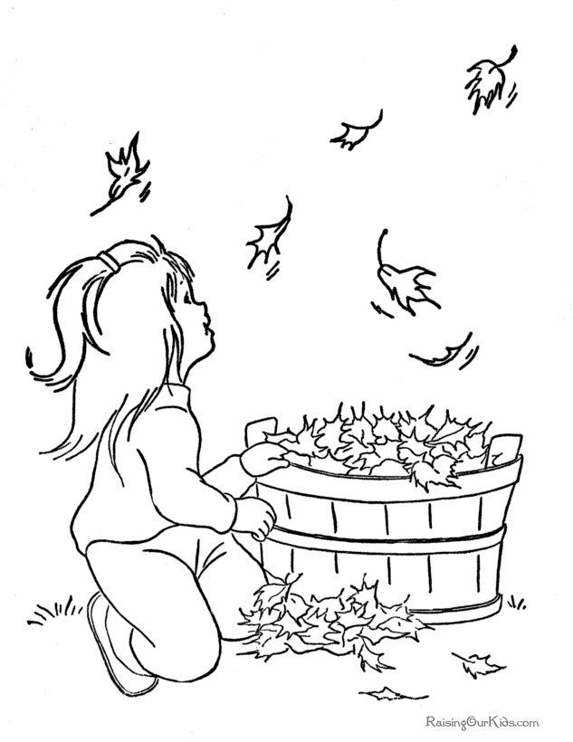 Tree leaves coloring page