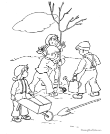 Tree coloring pages