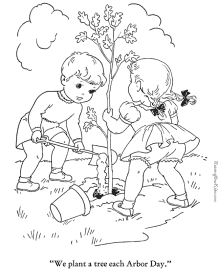 Tree coloring pages