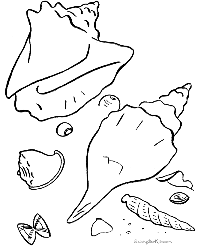 Coloring sheet of the beach