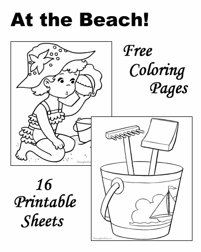 Beach coloring pages!