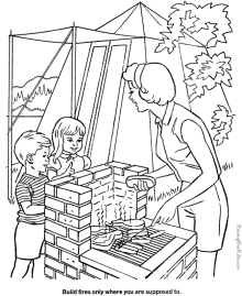 Camping coloring pictures