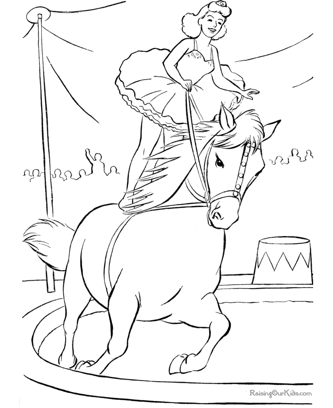 Circus coloring picture of horse