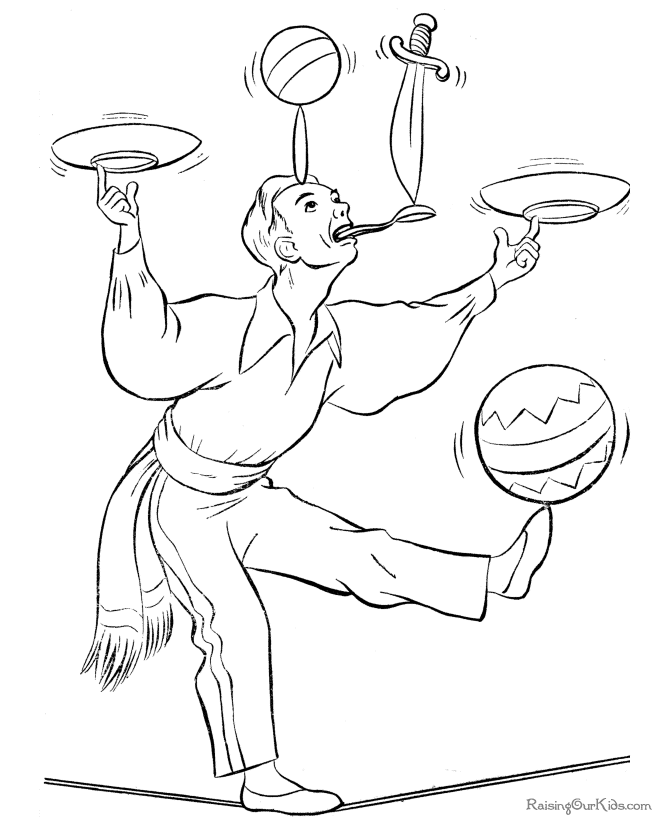 Circus page to print and color