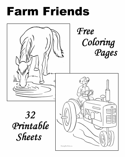 Farm coloring sheets and pictures!