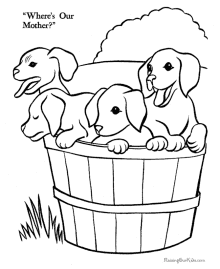 Puppies - Farm coloring pages