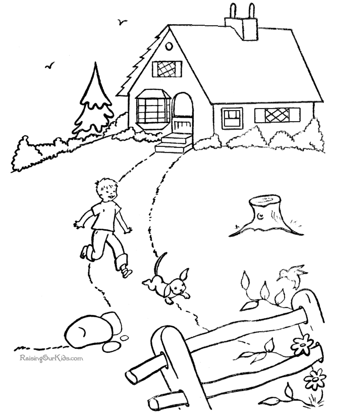 Free printable house coloring pictures