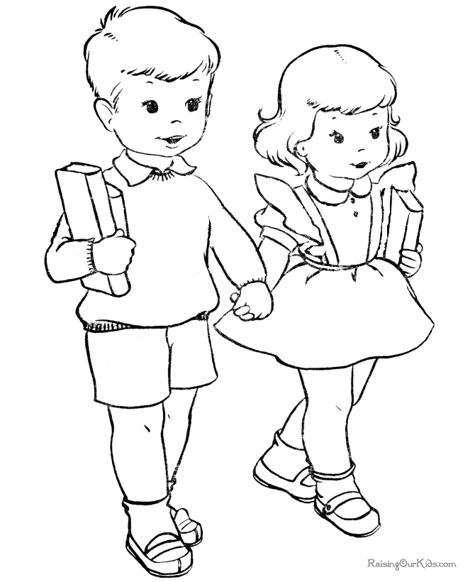 Printable free Cute coloring page for school