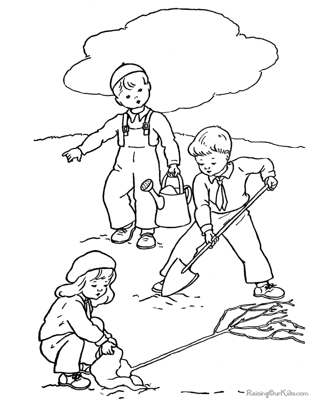 Arbor Day activity coloring page