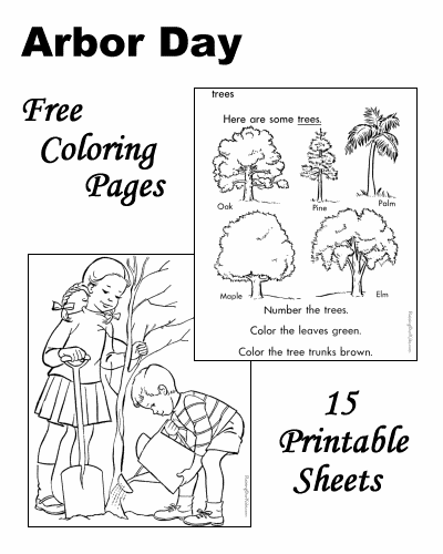Arbor Day coloring pages!
