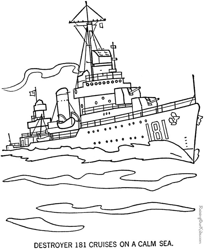 Free printable military ship coloring pages