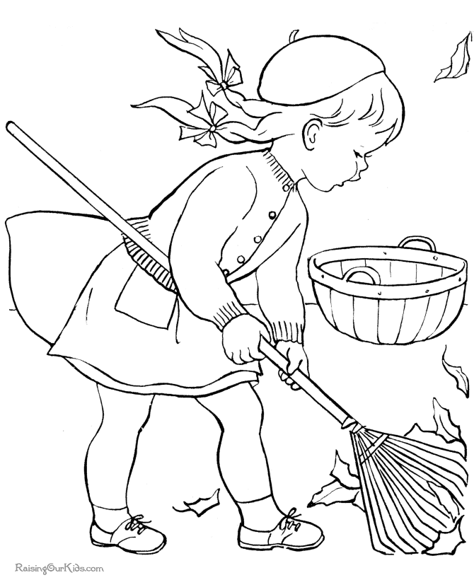 Free printable kid coloring page for Autumn