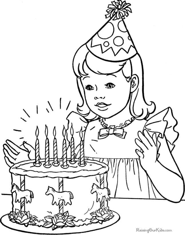 Free printable Happy Birthday coloring page