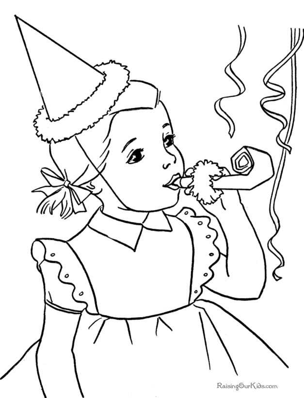 Free printable Birthday Party picture to color