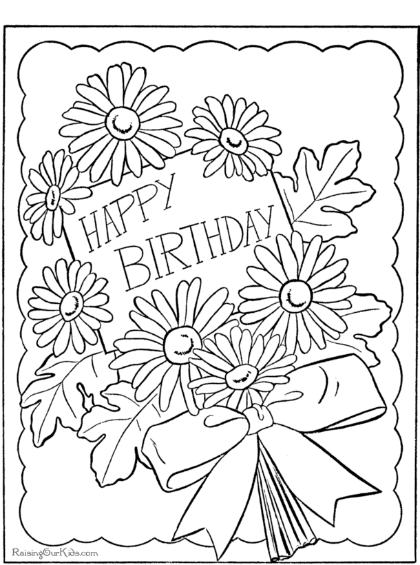 Happy Birthday page to print and color