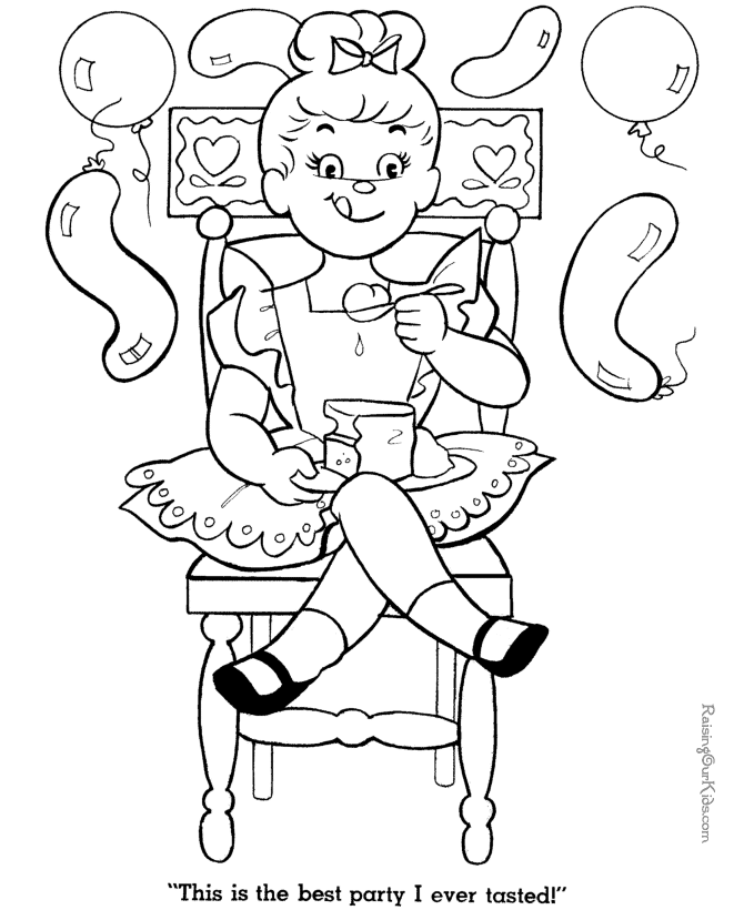 Kid Birthday page to color