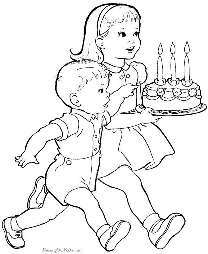 Cute Birthday coloring pages